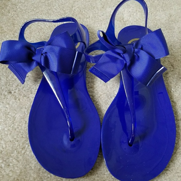 BCBG Shoes - BCBG Blue Bow Jelly Sandals Size 7